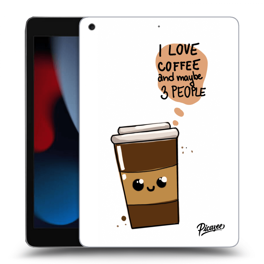 Picasee fekete szilikon tok az alábbi táblagépre Apple iPad 10.2" 2021 (9. gen) - Cute coffee