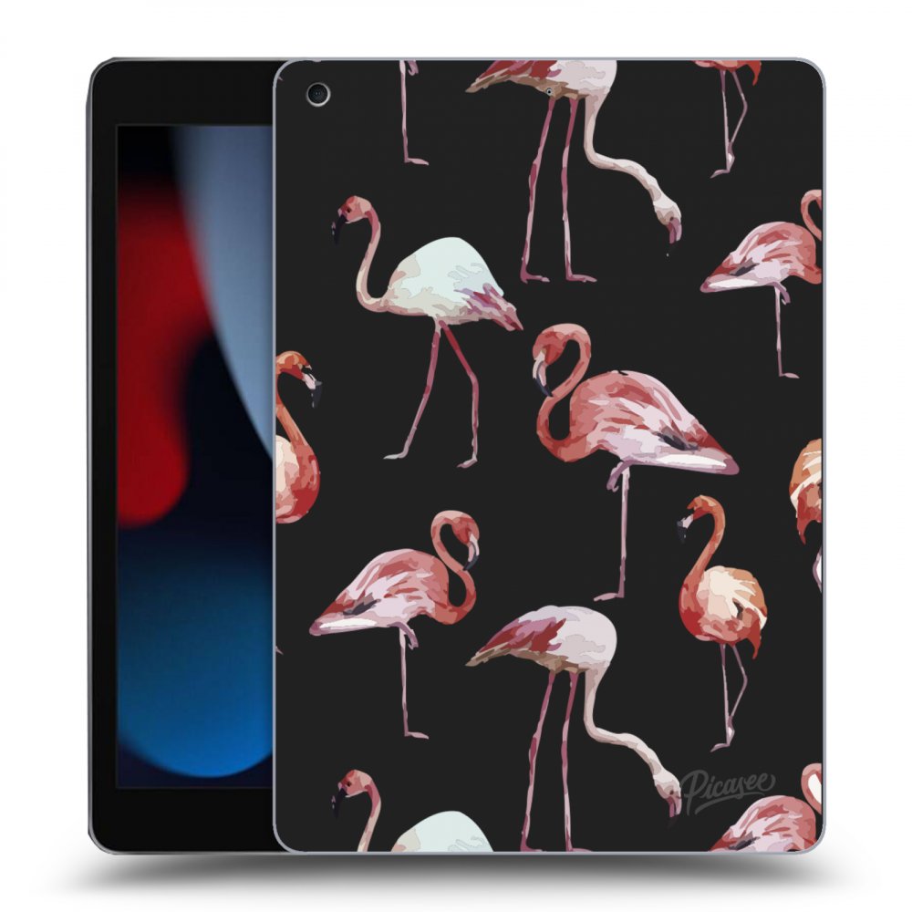 Picasee fekete szilikon tok az alábbi táblagépre Apple iPad 10.2" 2021 (9. gen) - Flamingos