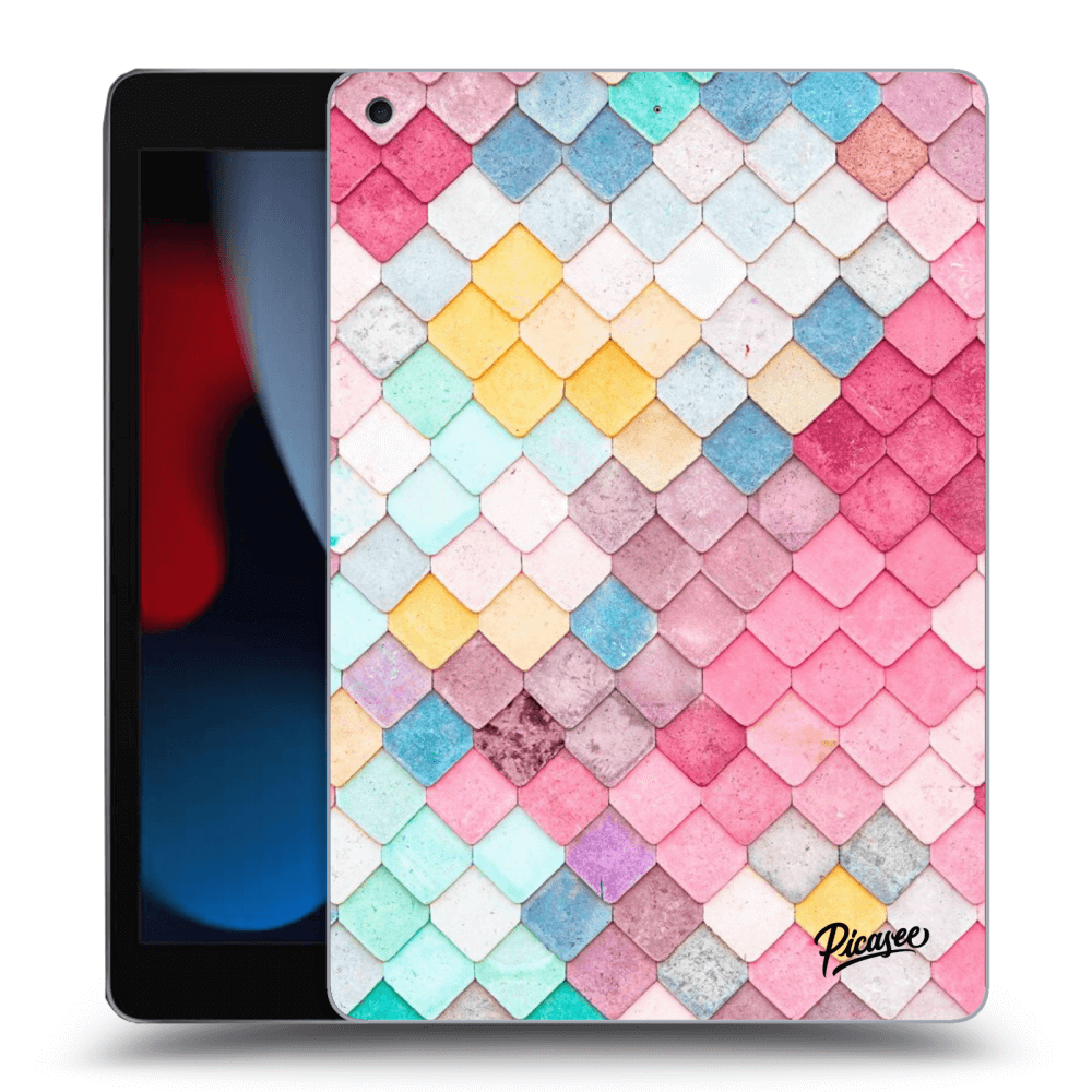 Picasee fekete szilikon tok az alábbi táblagépre Apple iPad 10.2" 2021 (9. gen) - Colorful roof