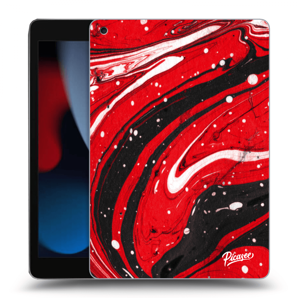 Picasee fekete szilikon tok az alábbi táblagépre Apple iPad 10.2" 2021 (9. gen) - Red black