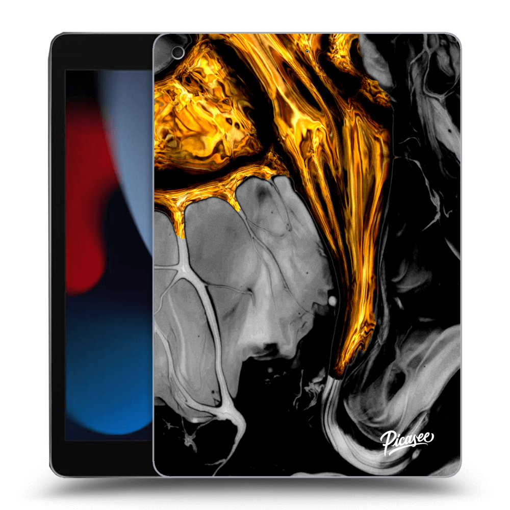 Picasee fekete szilikon tok az alábbi táblagépre Apple iPad 10.2" 2021 (9. gen) - Black Gold