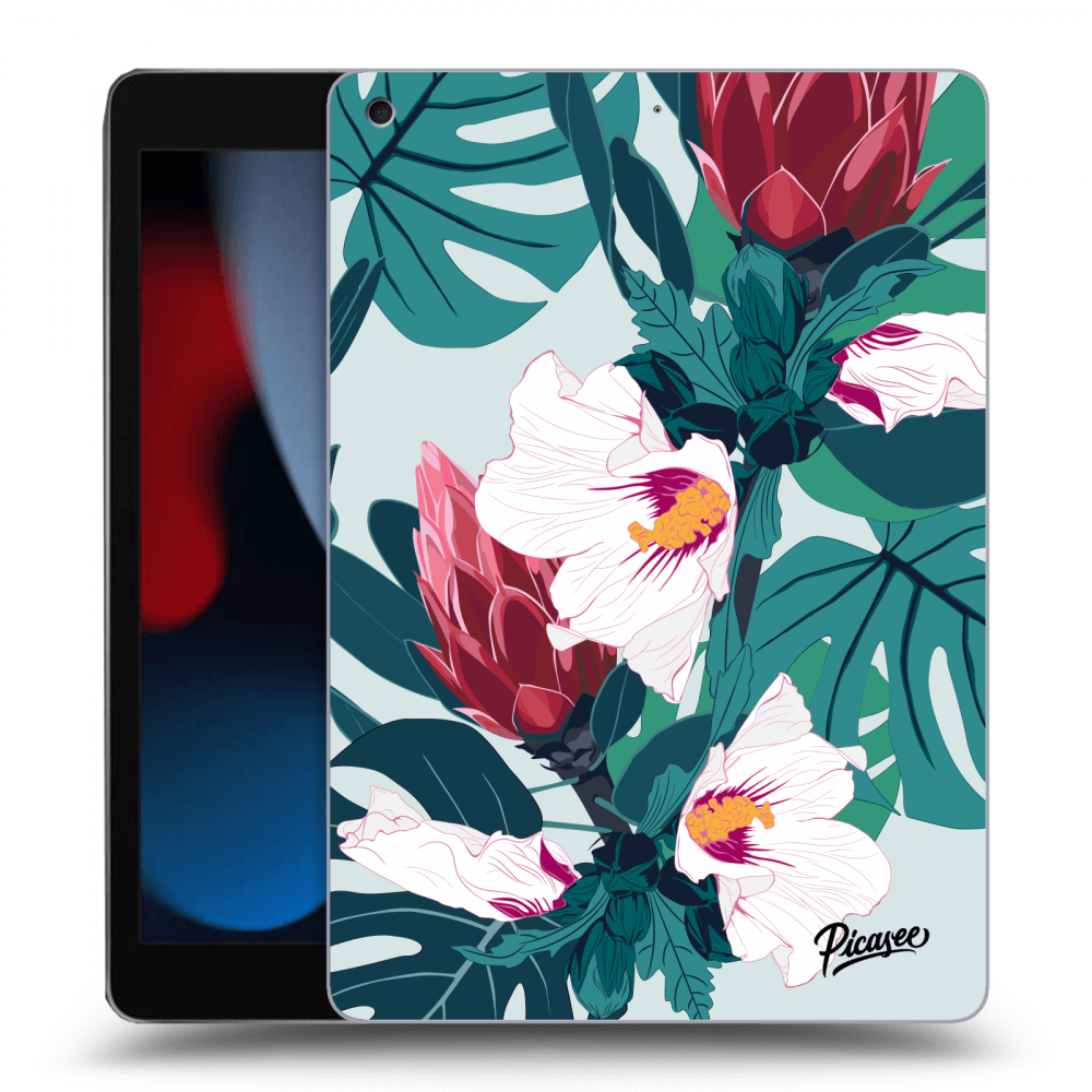 Picasee fekete szilikon tok az alábbi táblagépre Apple iPad 10.2" 2021 (9. gen) - Rhododendron
