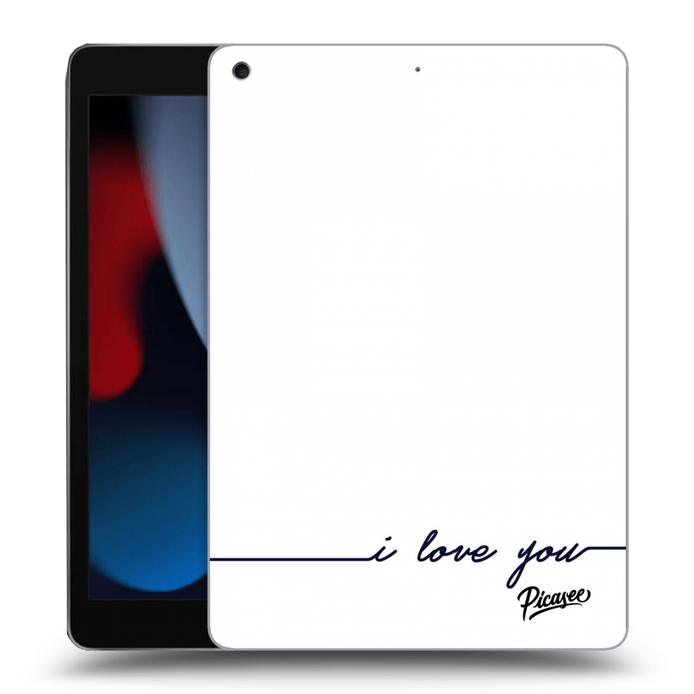 Picasee átlátszó szilikon tok az alábbi táblagépre Apple iPad 10.2" 2021 (9. gen) - I love you