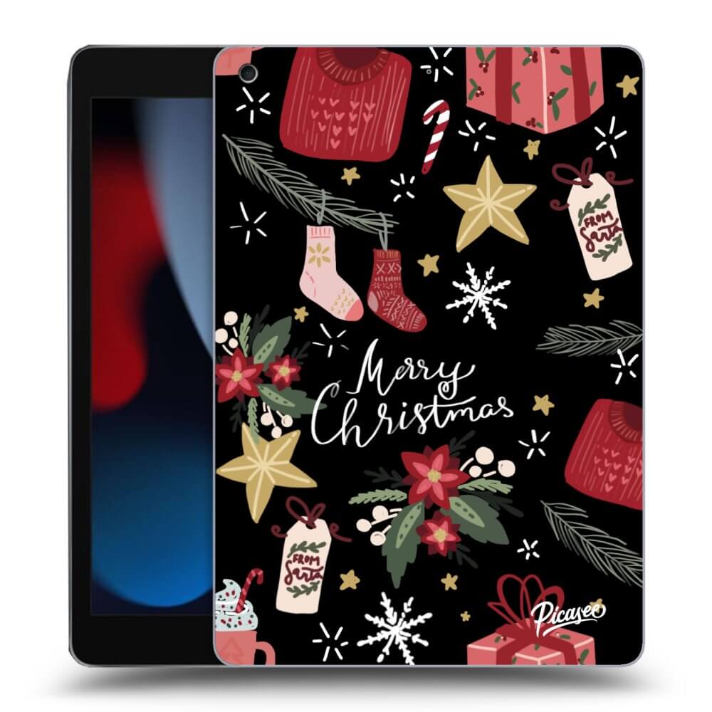 Picasee fekete szilikon tok az alábbi táblagépre Apple iPad 10.2" 2021 (9. gen) - Christmas