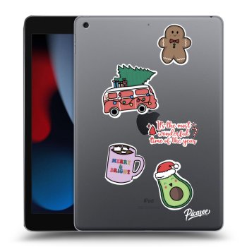 Picasee átlátszó szilikon tok az alábbi táblagépre Apple iPad 10.2" 2021 (9. gen) - Christmas Stickers