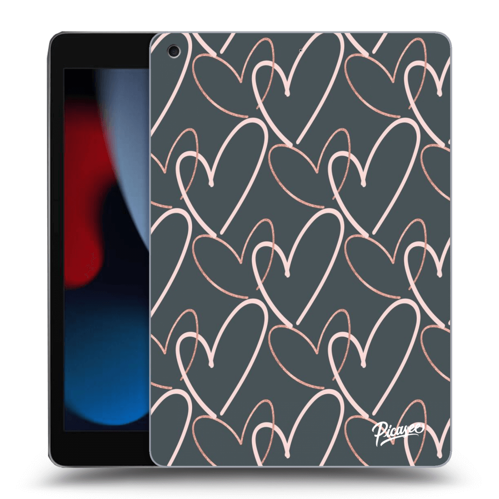 Picasee fekete szilikon tok az alábbi táblagépre Apple iPad 10.2" 2021 (9. gen) - Lots of love