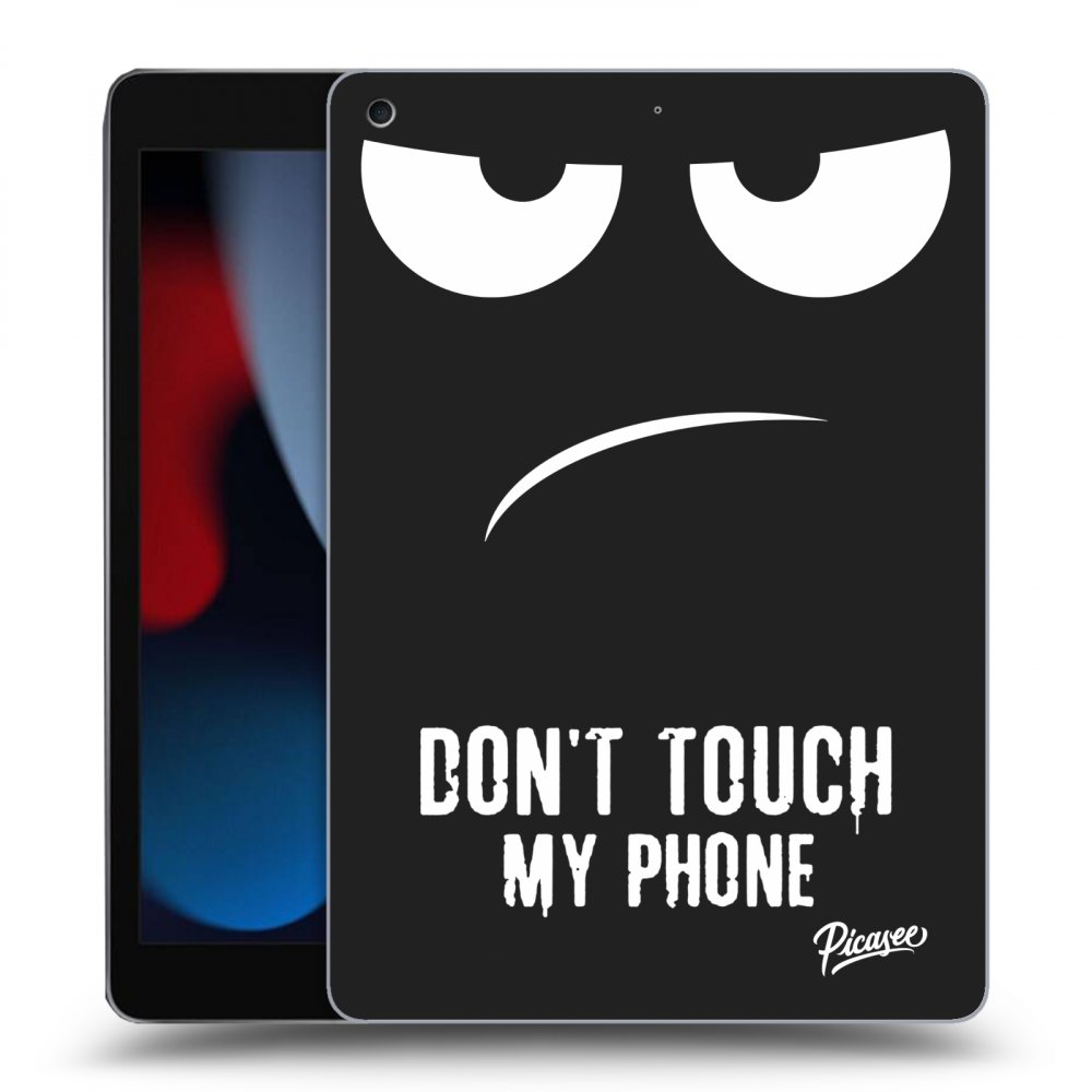 Picasee fekete szilikon tok az alábbi táblagépre Apple iPad 10.2" 2021 (9. gen) - Don't Touch My Phone