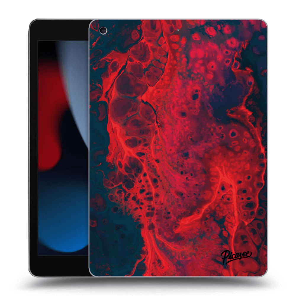 Picasee fekete szilikon tok az alábbi táblagépre Apple iPad 10.2" 2021 (9. gen) - Organic red