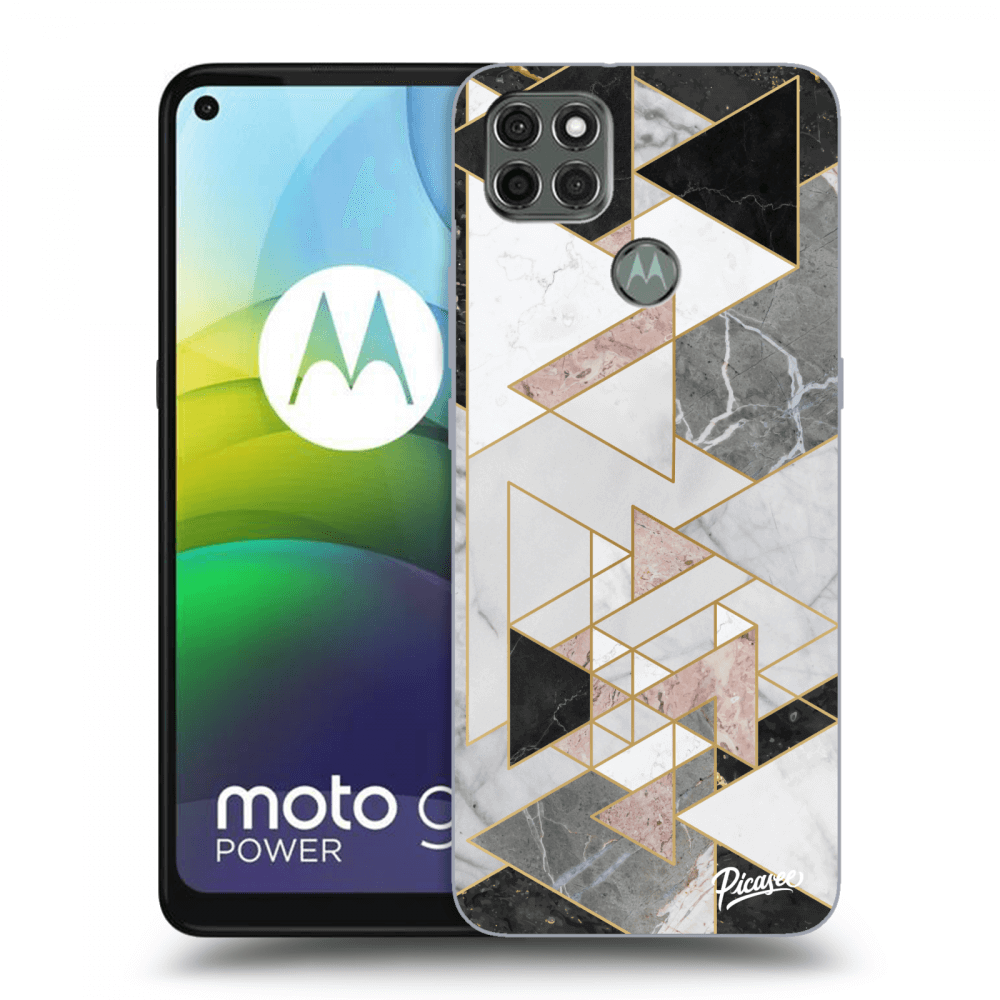 Picasee fekete szilikon tok az alábbi mobiltelefonokra Motorola Moto G9 Power - Light geometry