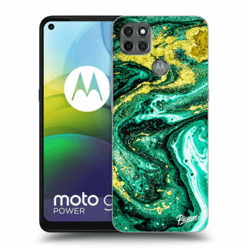 Picasee fekete szilikon tok az alábbi mobiltelefonokra Motorola Moto G9 Power - Green Gold