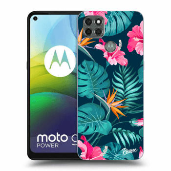 Picasee fekete szilikon tok az alábbi mobiltelefonokra Motorola Moto G9 Power - Pink Monstera