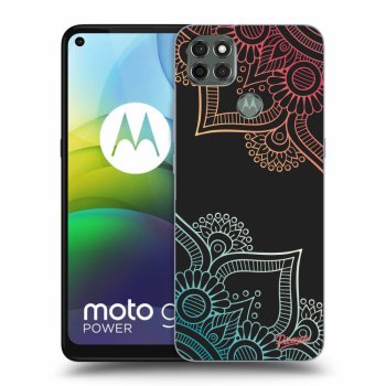 Picasee fekete szilikon tok az alábbi mobiltelefonokra Motorola Moto G9 Power - Flowers pattern