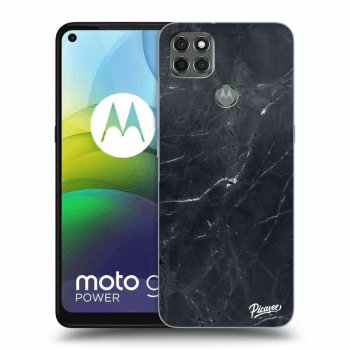 Picasee fekete szilikon tok az alábbi mobiltelefonokra Motorola Moto G9 Power - Black marble