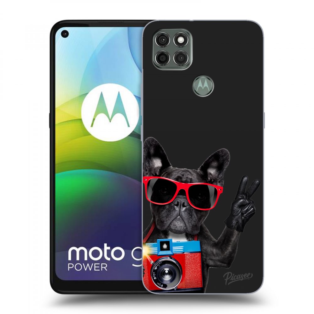 Picasee fekete szilikon tok az alábbi mobiltelefonokra Motorola Moto G9 Power - French Bulldog