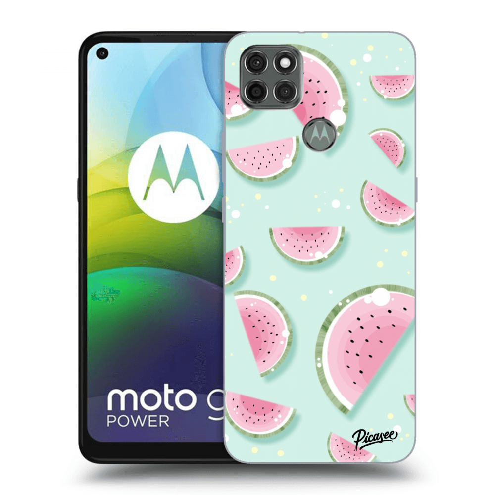 Picasee fekete szilikon tok az alábbi mobiltelefonokra Motorola Moto G9 Power - Watermelon 2