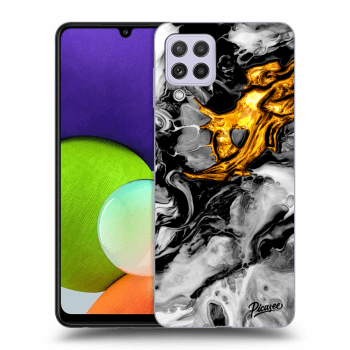 Szilikon tok erre a típusra Samsung Galaxy A22 A225F - Black Gold 2