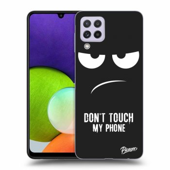 Picasee fekete szilikon tok az alábbi mobiltelefonokra Samsung Galaxy A22 A225F 4G - Don't Touch My Phone