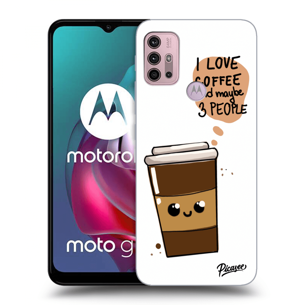 Picasee fekete szilikon tok az alábbi mobiltelefonokra Motorola Moto G30 - Cute coffee