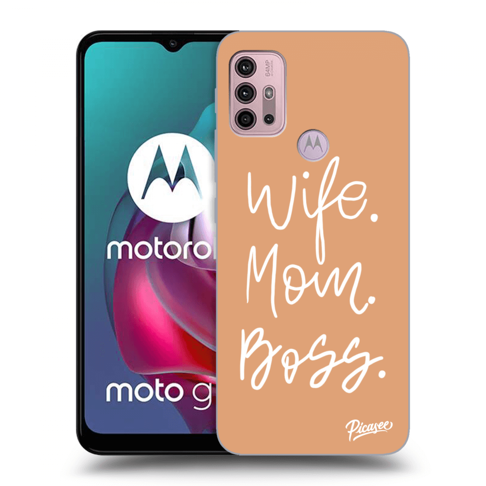 Picasee fekete szilikon tok az alábbi mobiltelefonokra Motorola Moto G30 - Boss Mama
