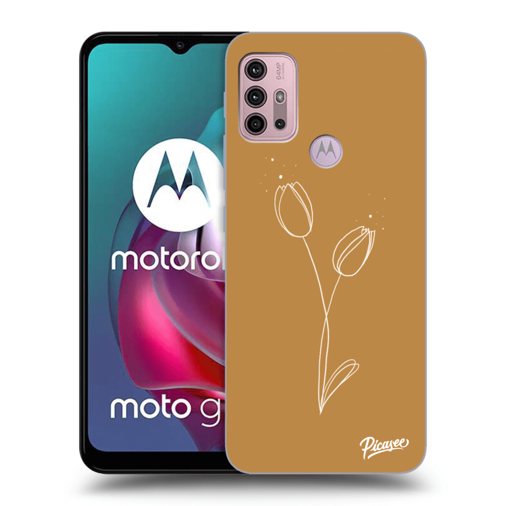 Picasee fekete szilikon tok az alábbi mobiltelefonokra Motorola Moto G30 - Tulips