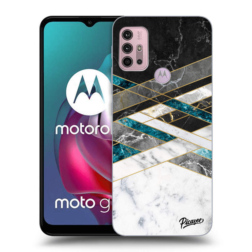 Picasee ULTIMATE CASE Motorola Moto G30 - készülékre - Black & White geometry