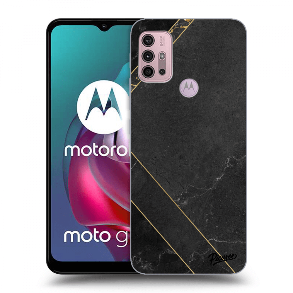 Picasee fekete szilikon tok az alábbi mobiltelefonokra Motorola Moto G30 - Black tile