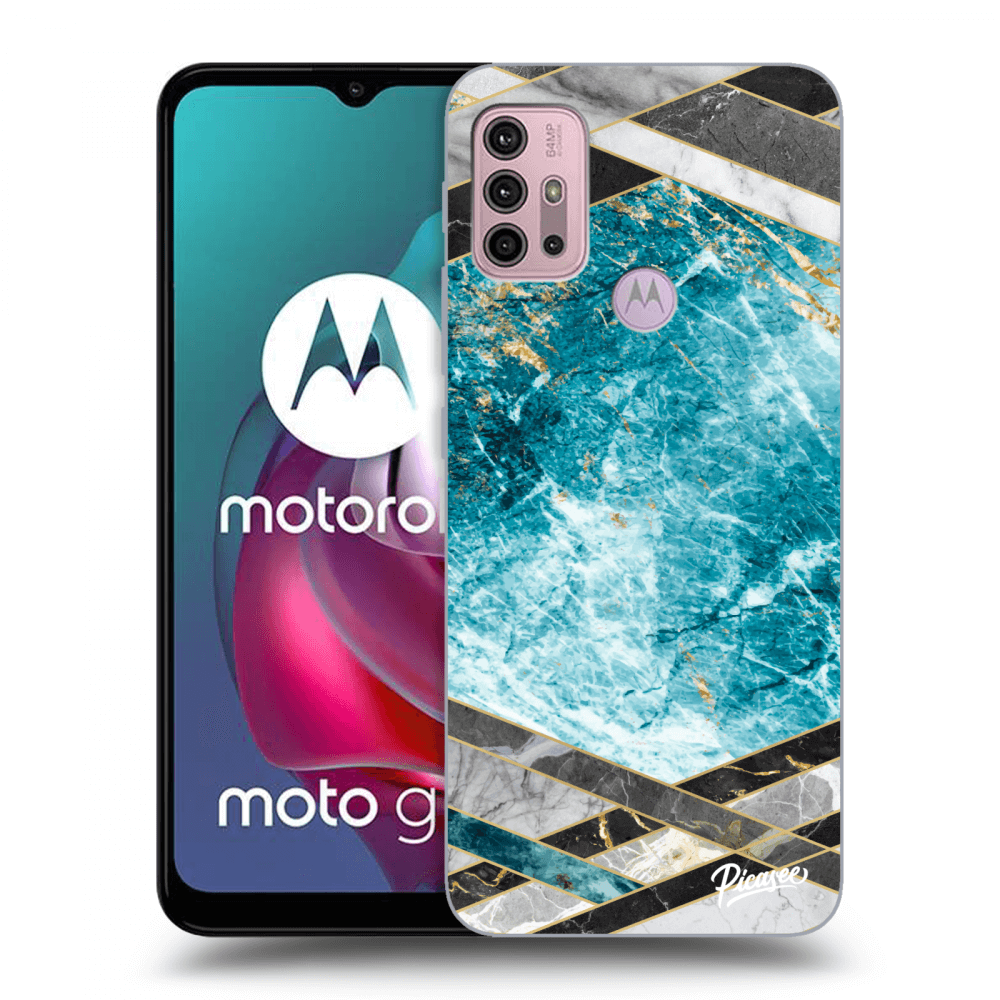 Picasee ULTIMATE CASE Motorola Moto G30 - készülékre - Blue geometry