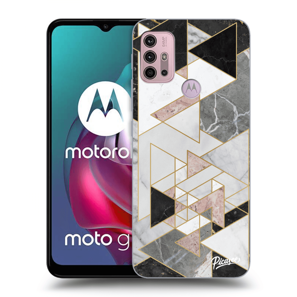 Picasee fekete szilikon tok az alábbi mobiltelefonokra Motorola Moto G30 - Light geometry