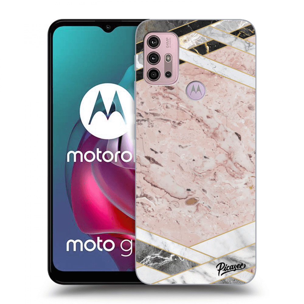 Picasee ULTIMATE CASE Motorola Moto G30 - készülékre - Pink geometry