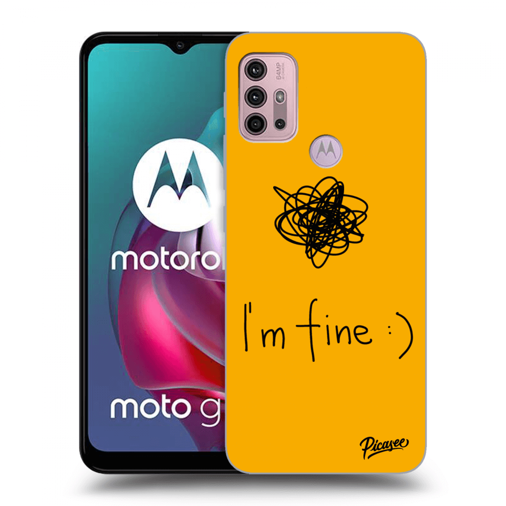 Picasee fekete szilikon tok az alábbi mobiltelefonokra Motorola Moto G30 - I am fine