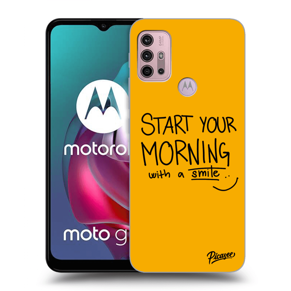 Picasee fekete szilikon tok az alábbi mobiltelefonokra Motorola Moto G30 - Smile