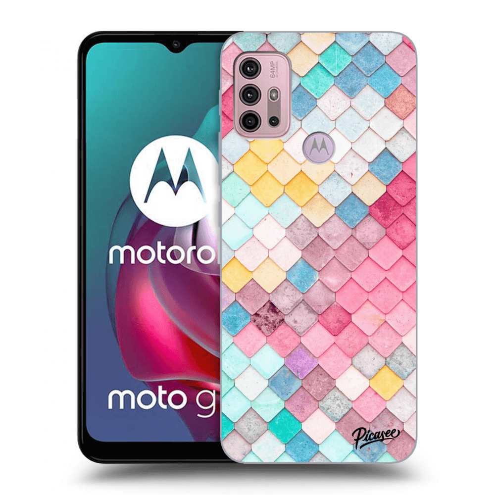 Picasee fekete szilikon tok az alábbi mobiltelefonokra Motorola Moto G30 - Colorful roof