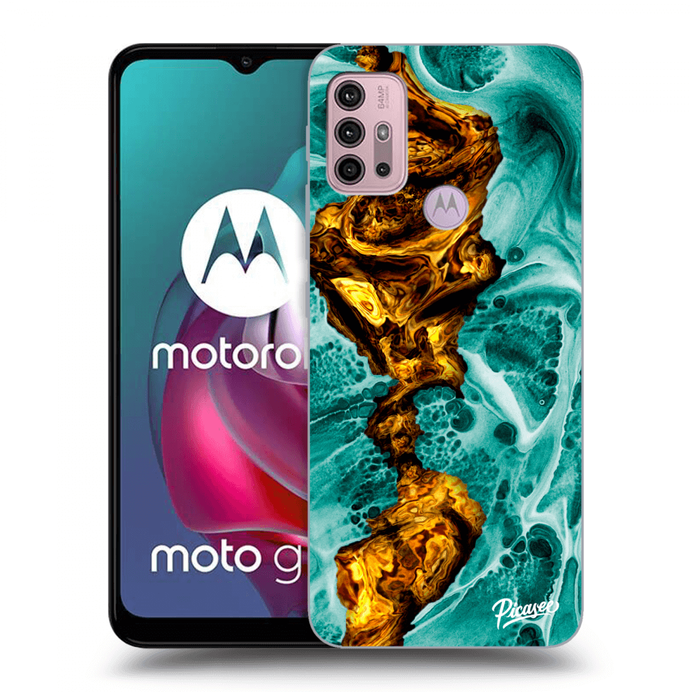 Picasee fekete szilikon tok az alábbi mobiltelefonokra Motorola Moto G30 - Goldsky