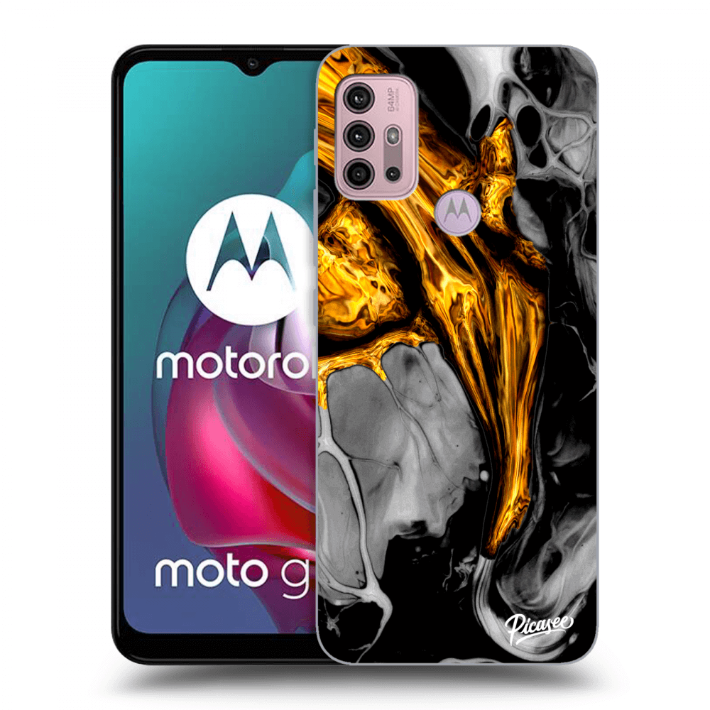 Picasee ULTIMATE CASE Motorola Moto G30 - készülékre - Black Gold