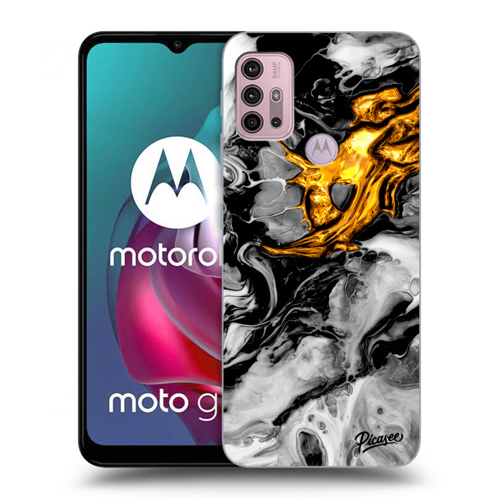 Picasee ULTIMATE CASE Motorola Moto G30 - készülékre - Black Gold 2