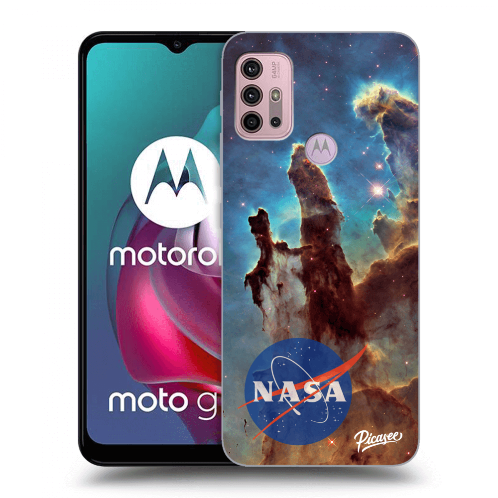 Picasee fekete szilikon tok az alábbi mobiltelefonokra Motorola Moto G30 - Eagle Nebula
