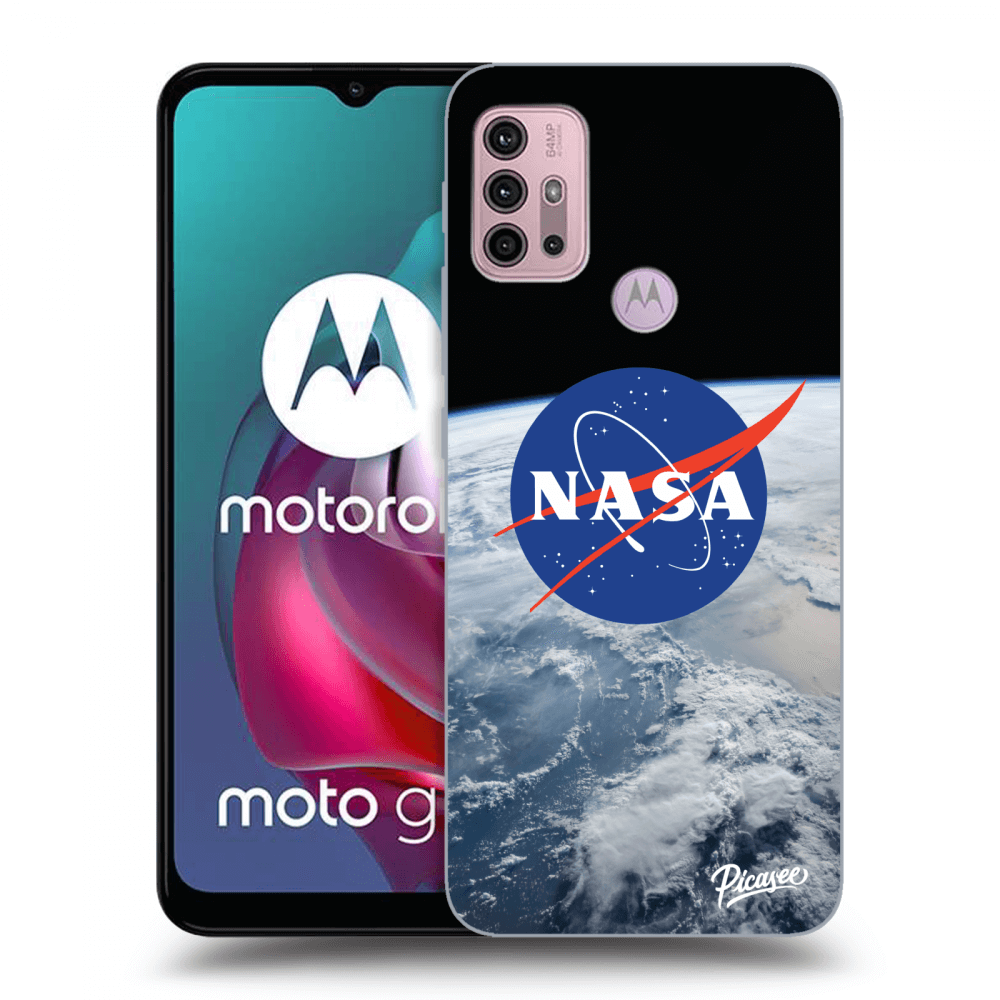Picasee fekete szilikon tok az alábbi mobiltelefonokra Motorola Moto G30 - Nasa Earth