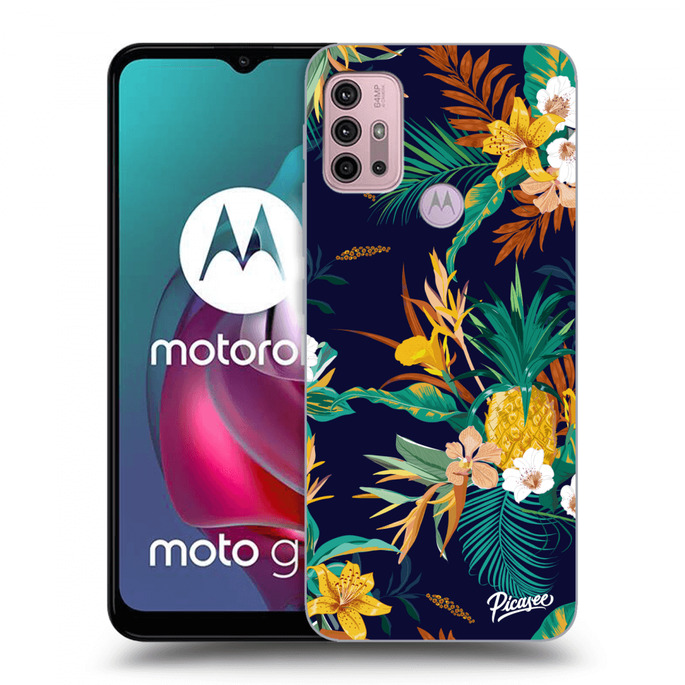Picasee fekete szilikon tok az alábbi mobiltelefonokra Motorola Moto G30 - Pineapple Color