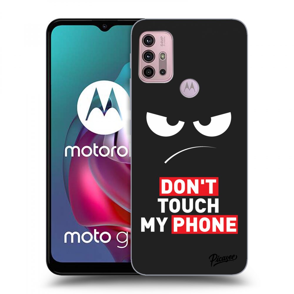 Picasee fekete szilikon tok az alábbi mobiltelefonokra Motorola Moto G30 - Angry Eyes - Transparent