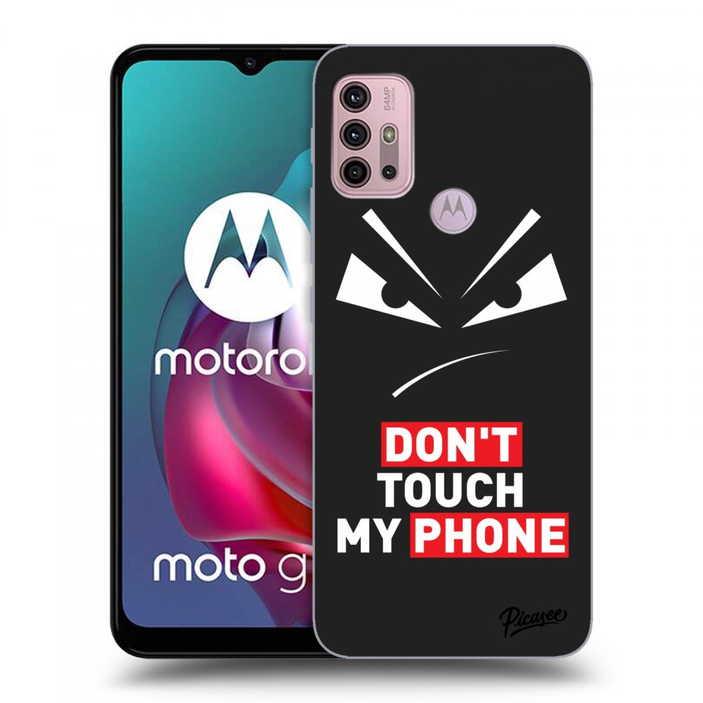Picasee fekete szilikon tok az alábbi mobiltelefonokra Motorola Moto G30 - Evil Eye - Transparent