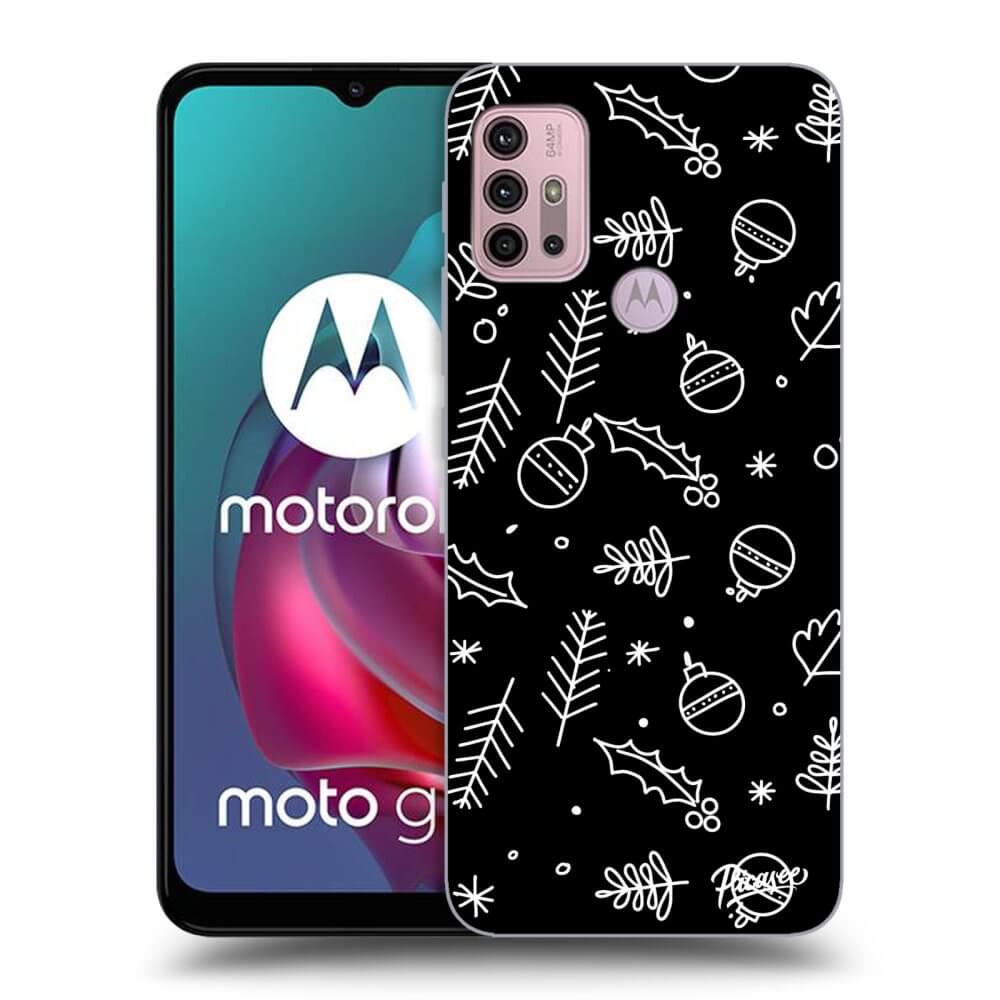 Picasee fekete szilikon tok az alábbi mobiltelefonokra Motorola Moto G30 - Mistletoe