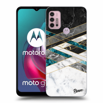 Szilikon tok erre a típusra Motorola Moto G30 - Black & White geometry