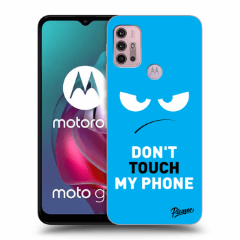 Picasee fekete szilikon tok az alábbi mobiltelefonokra Motorola Moto G30 - Angry Eyes - Blue