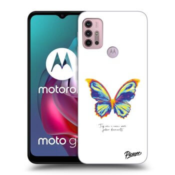 Picasee fekete szilikon tok az alábbi mobiltelefonokra Motorola Moto G30 - Diamanty White