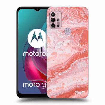 Picasee fekete szilikon tok az alábbi mobiltelefonokra Motorola Moto G30 - Red liquid