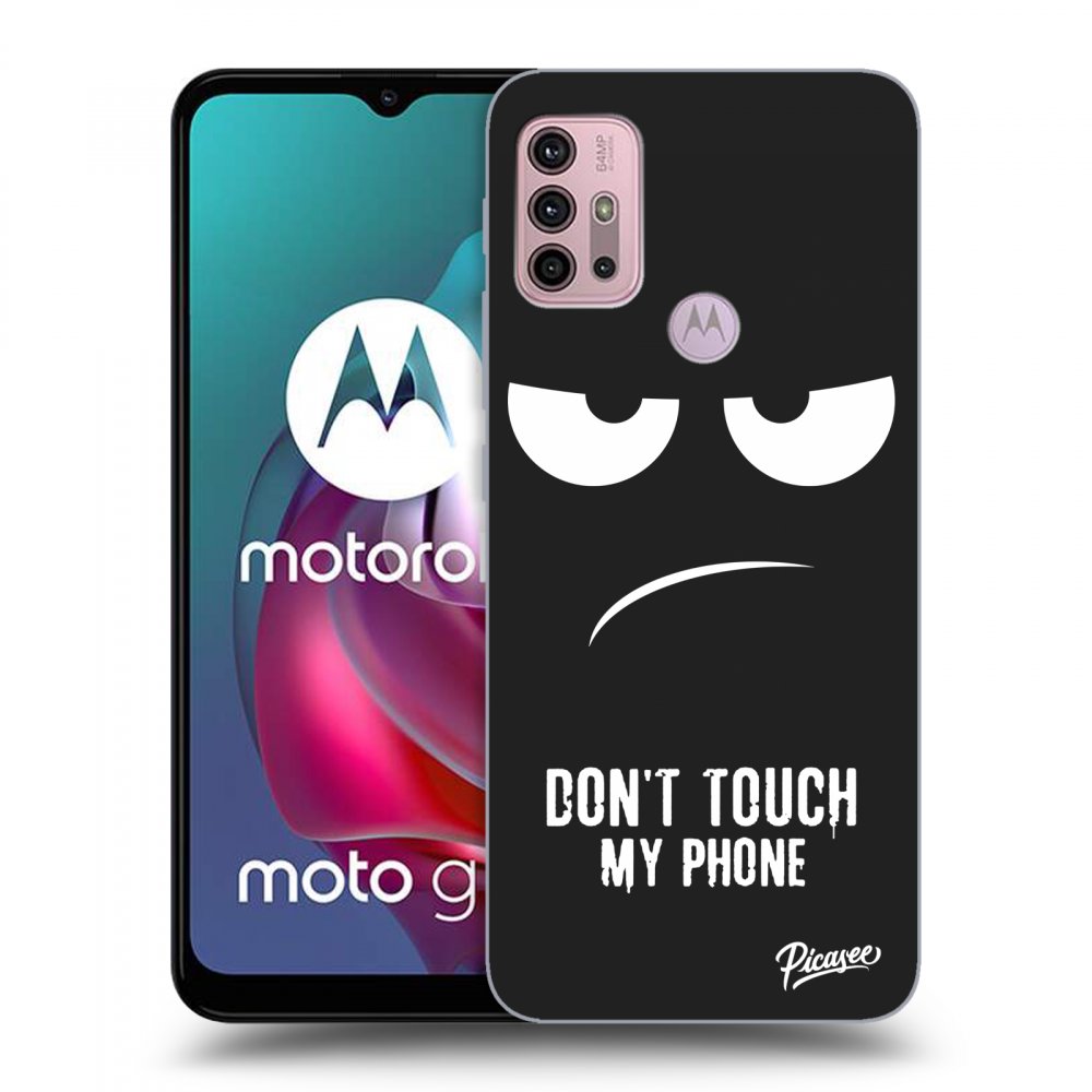 Picasee fekete szilikon tok az alábbi mobiltelefonokra Motorola Moto G30 - Don't Touch My Phone