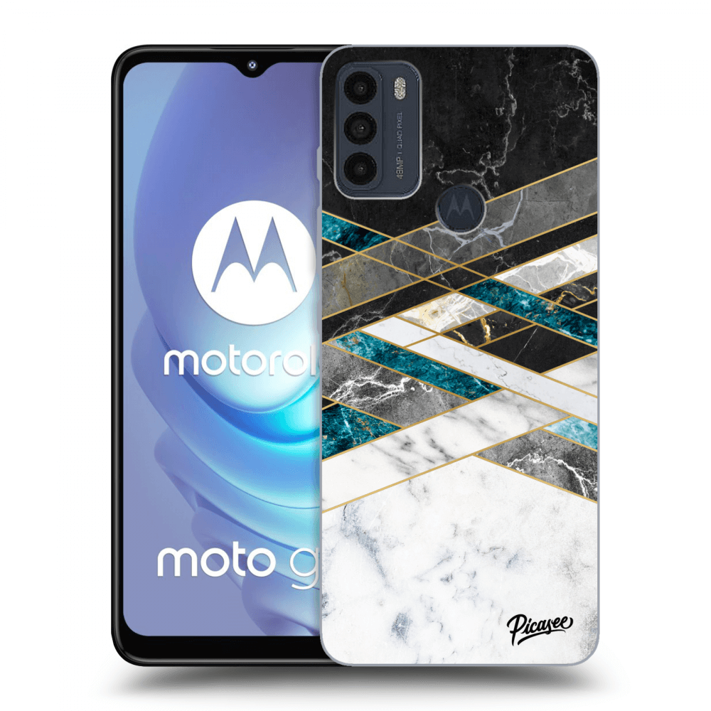 Picasee fekete szilikon tok az alábbi mobiltelefonokra Motorola Moto G50 - Black & White geometry