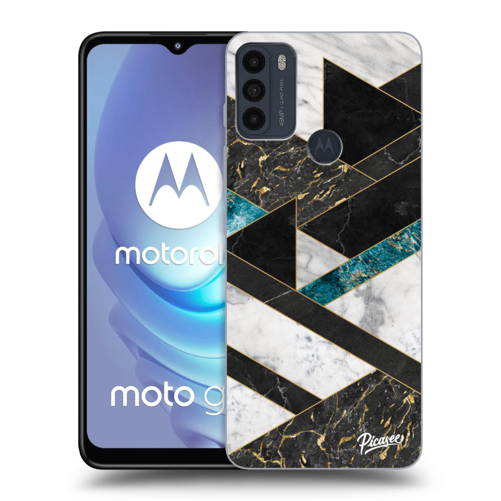 Picasee fekete szilikon tok az alábbi mobiltelefonokra Motorola Moto G50 - Dark geometry