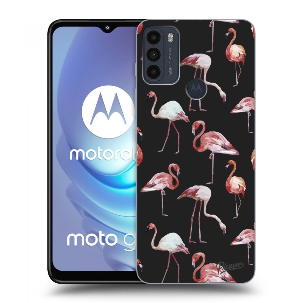 Picasee fekete szilikon tok az alábbi mobiltelefonokra Motorola Moto G50 - Flamingos