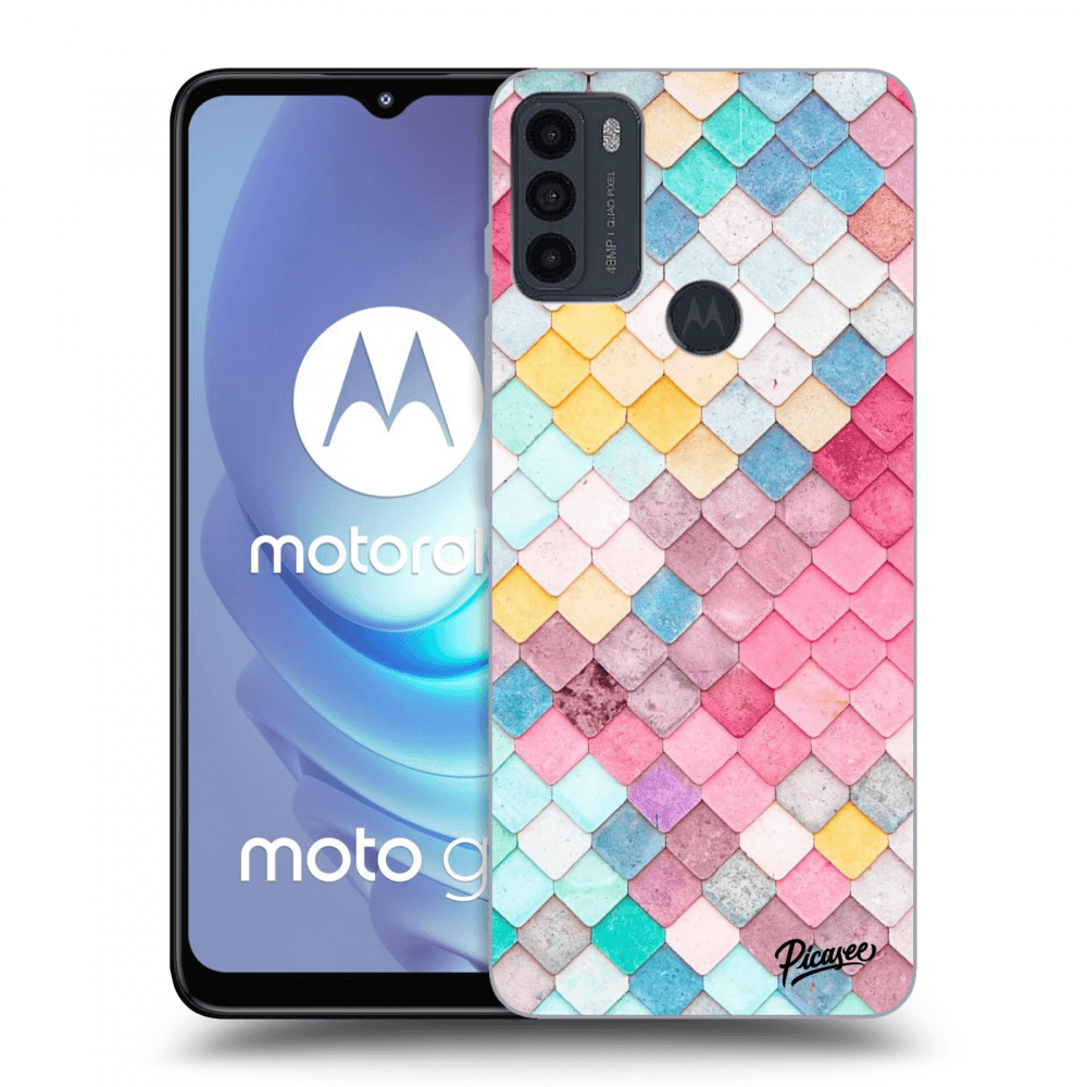 Picasee fekete szilikon tok az alábbi mobiltelefonokra Motorola Moto G50 - Colorful roof